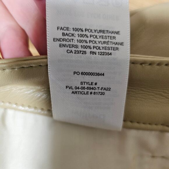 Aritzia Wilfred Melina Super High-Rise Faux Leather Pants in Light Taupe - Picture 9 of 9